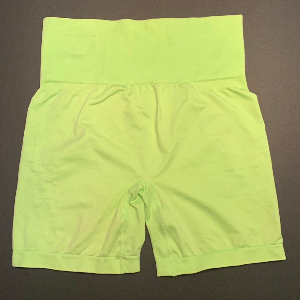 Neon Green Gymshark medium biker length shorts